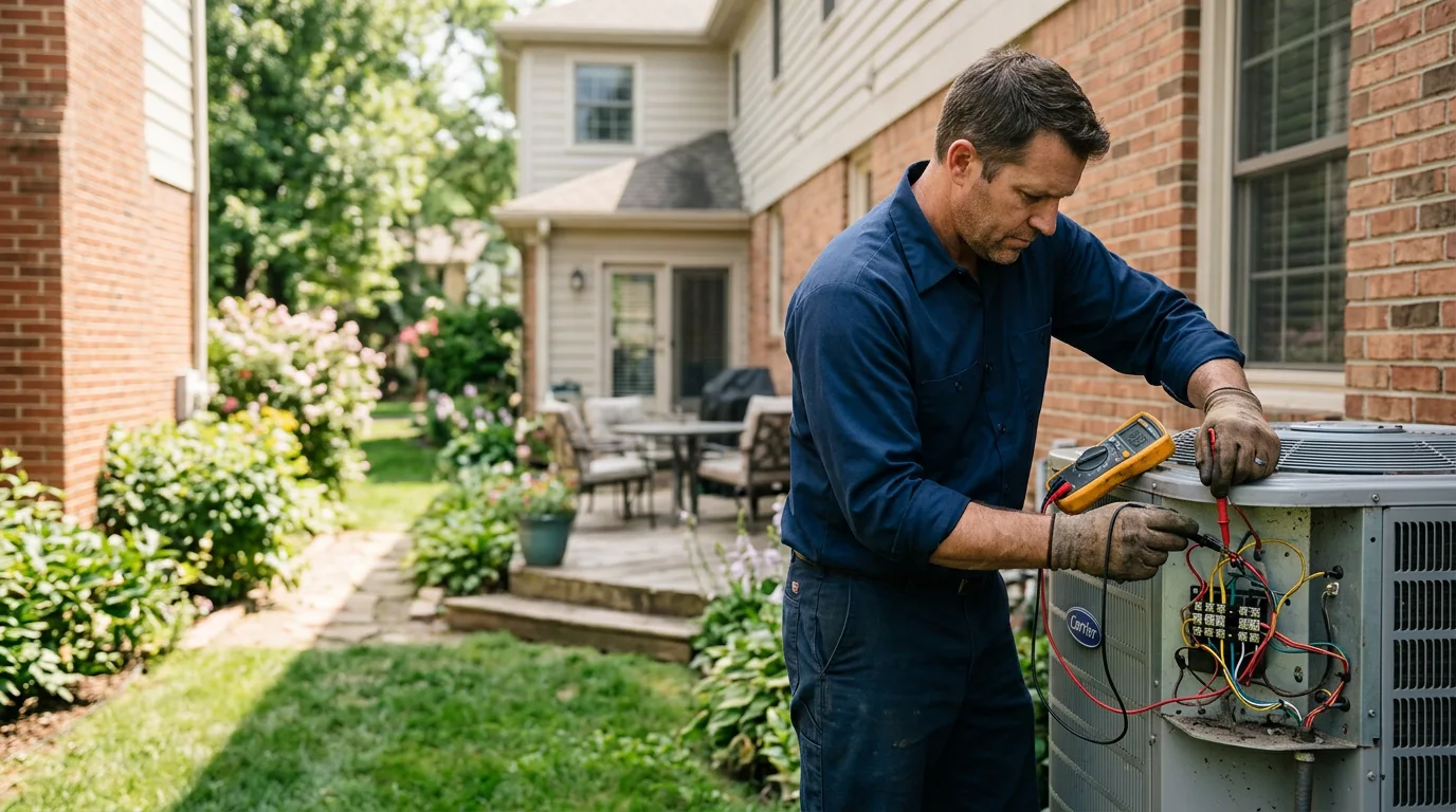 HVAC technician working near Cushing, IA